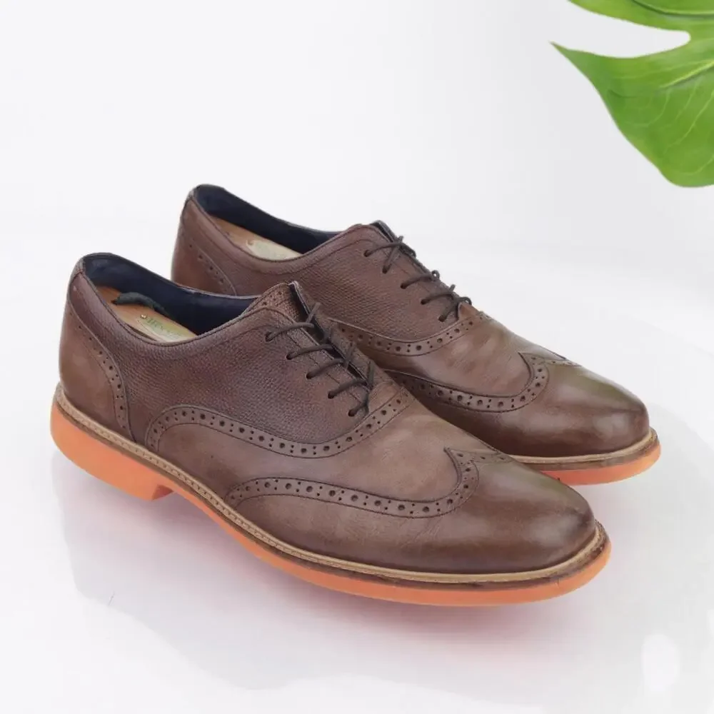 Cole Haan Mens Great Jones Oxfords Size 11 M  Brown Wingtip Brogue Dress Shoes‎